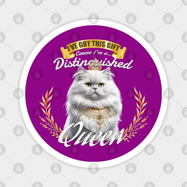 The Distinguished Persian Cat Queen Magnet by Asarteon